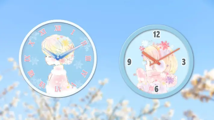 Analog clock Flowery kiss android App screenshot 2