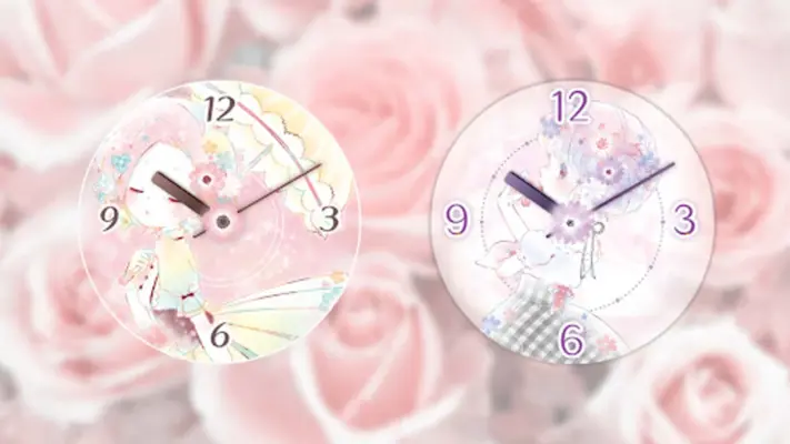 Analog clock Flowery kiss android App screenshot 3