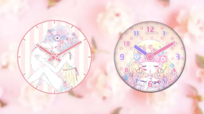 Analog clock Flowery kiss android App screenshot 4