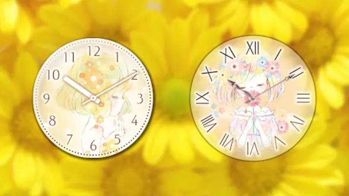 Analog clock Flowery kiss android App screenshot 6