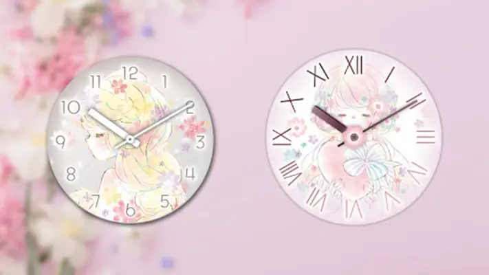 Analog clock Flowery kiss android App screenshot 7